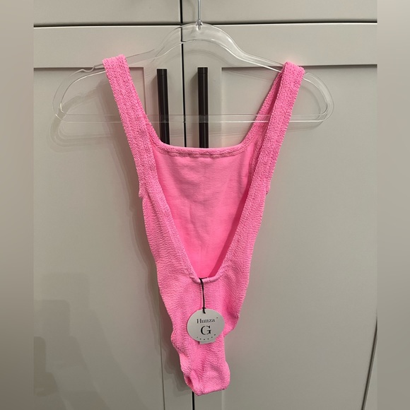 NWT HUNZA G Bubble Gum Classic Square Neck One Piece - Picture 9 of 15
